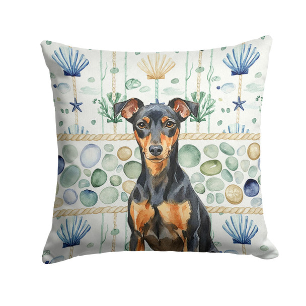 Manchester Terrier Coastal Sea Glass Throw Pillow 14" x 14" product image at NuMercy