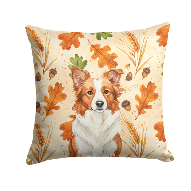 Red and White Border Collie Heirloom Fall Throw Pillow 14" x 14" product image at NuMercy