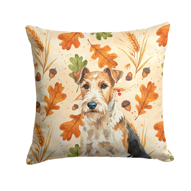Wire Fox Terrier Heirloom Fall Throw Pillow 14" x 14" product image at NuMercy