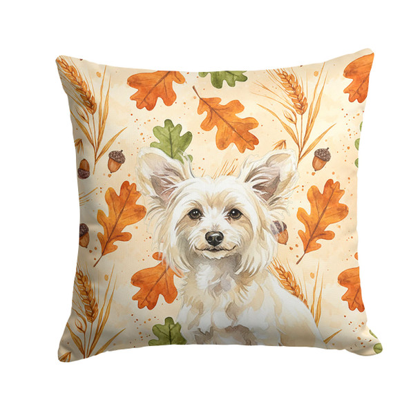 Powderpuff Chinese Crested Heirloom Fall Throw Pillow 14" x 14" product image at NuMercy