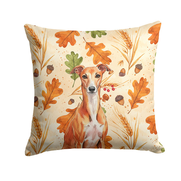 Red Whippet Heirloom Fall Throw Pillow 14" x 14" product image at NuMercy