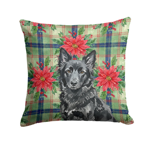 Mudi Christmas Poinsettias Throw Pillow 14" x 14" product image at NuMercy