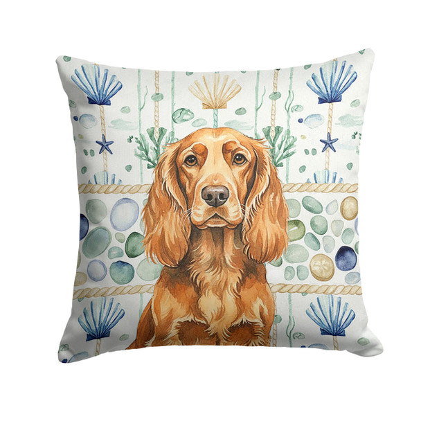 Sussex Spaniel Coastal Sea Glass Throw Pillow 14" x 14" product image at NuMercy