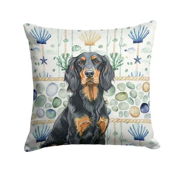 Gordon Setter Coastal Sea Glass Throw Pillow 14" x 14" product image at NuMercy