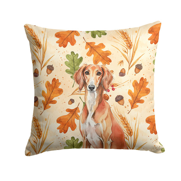 Red Saluki Heirloom Fall Throw Pillow 14" x 14" product image at NuMercy