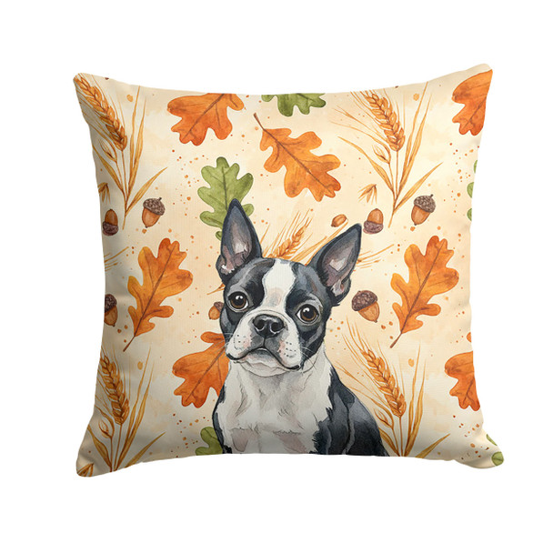Boston Terrier Heirloom Fall Throw Pillow 14" x 14" product image at NuMercy