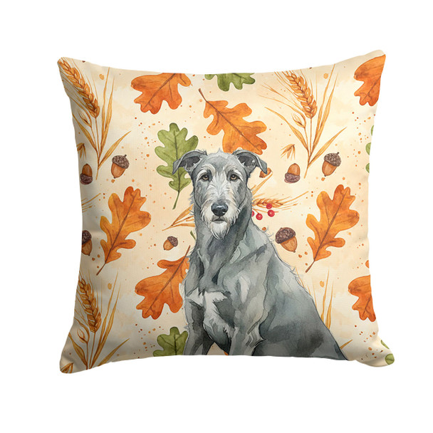Gray Irish Wolfhound Heirloom Fall Throw Pillow 14" x 14" product image at NuMercy