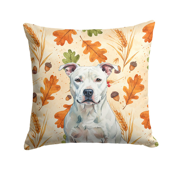 White American Staffordshire Terrier Heirloom Fall Throw Pillow 14" x 14" product image at NuMercy