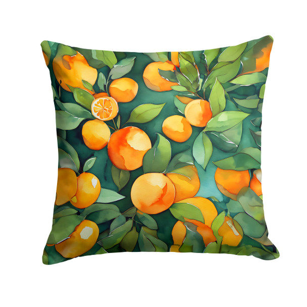 Florida Orange Blossom in Watercolor Throw Pillow 14" x 14" DAC1637 product image at NuMercy
