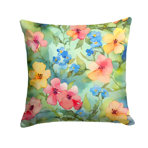 Alaska Forget-me-nots in Watercolor Throw Pillow 14" x 14" DAC1624 product image at NuMercy