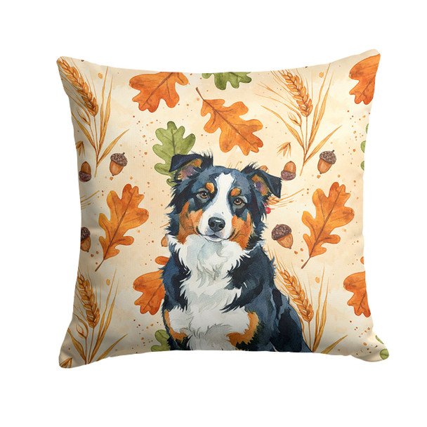 Black Tri American Shepherd Heirloom Fall Throw Pillow 14" x 14" product image at NuMercy