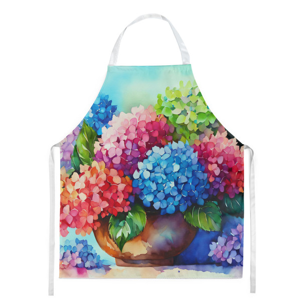 Hydrangeas in Watercolor Cooking Kitchen Apron DAC1576 product image at NuMercy