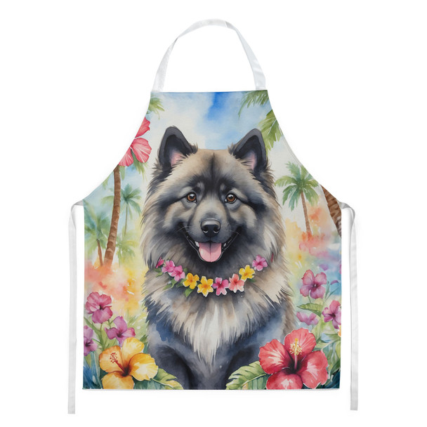 Keeshond Luau Cooking Kitchen Apron product image at NuMercy