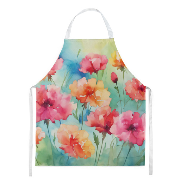 Carnations in Watercolor Cooking Kitchen Apron DAC1548 product image at NuMercy