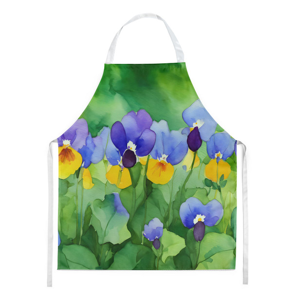 Illinois Violet in Watercolor Cooking Kitchen Apron DAC1647 product image at NuMercy