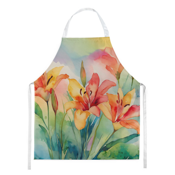 Lilies in Watercolor Cooking Kitchen Apron DAC1588 product image at NuMercy