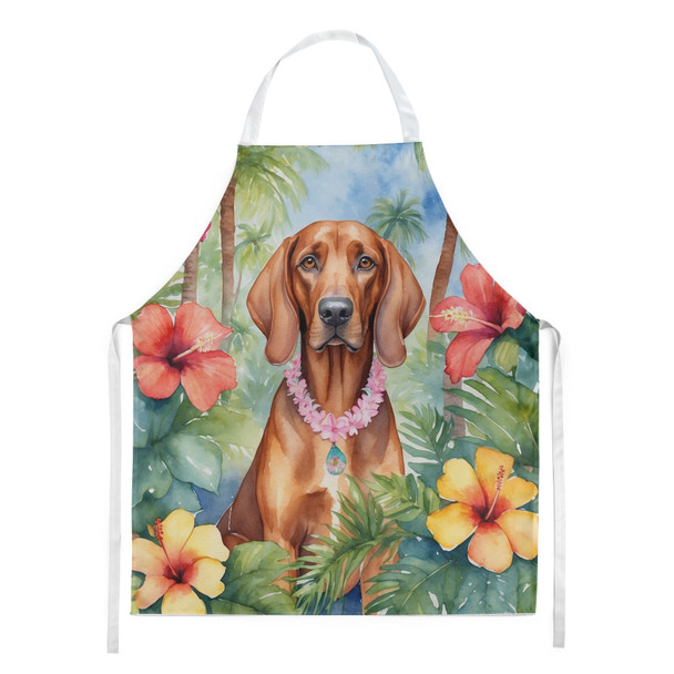 Redbone Coonhound Luau Cooking Kitchen Apron product image at NuMercy