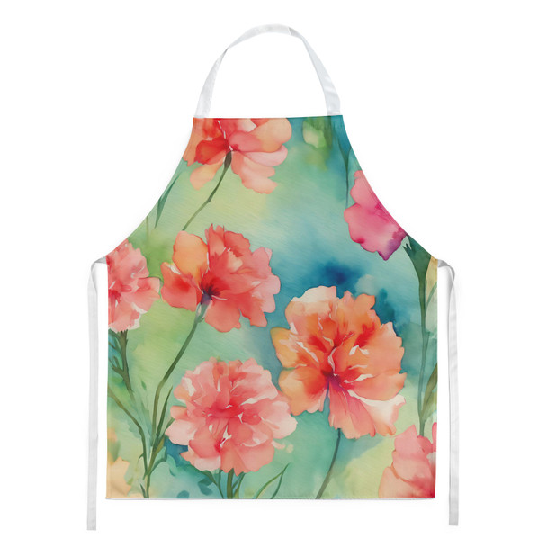 Carnations in Watercolor Cooking Kitchen Apron DAC1549 product image at NuMercy