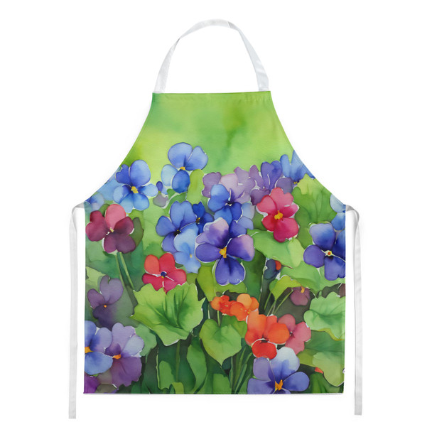 Illinois Violet in Watercolor Cooking Kitchen Apron DAC1648 product image at NuMercy