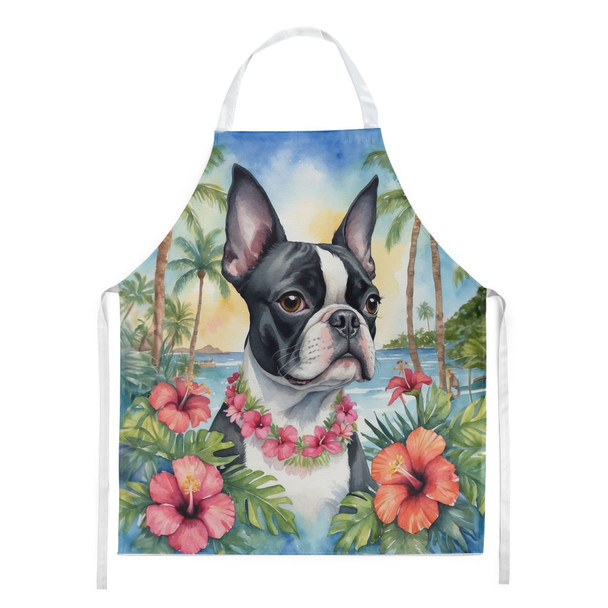 Boston Terrier Luau Cooking Kitchen Apron DAC6382 product image at NuMercy