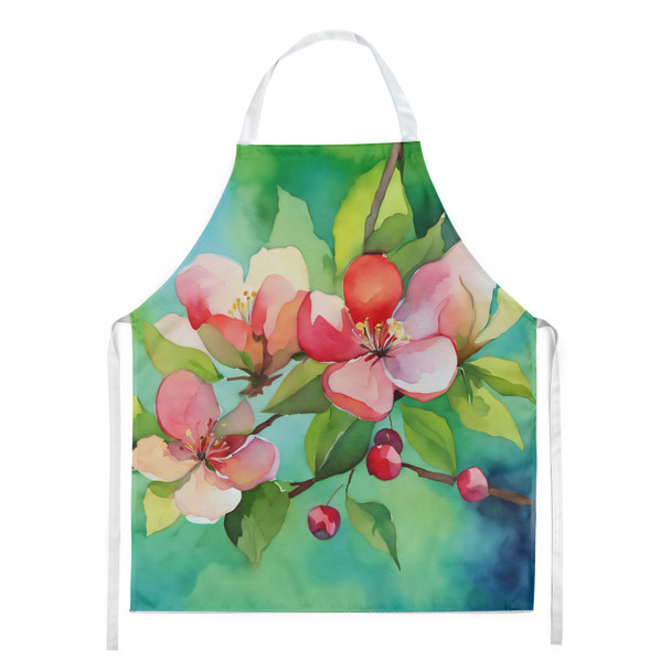 Arkansas Apple Blossom in Watercolor Cooking Kitchen Apron DAC1627 product image at NuMercy