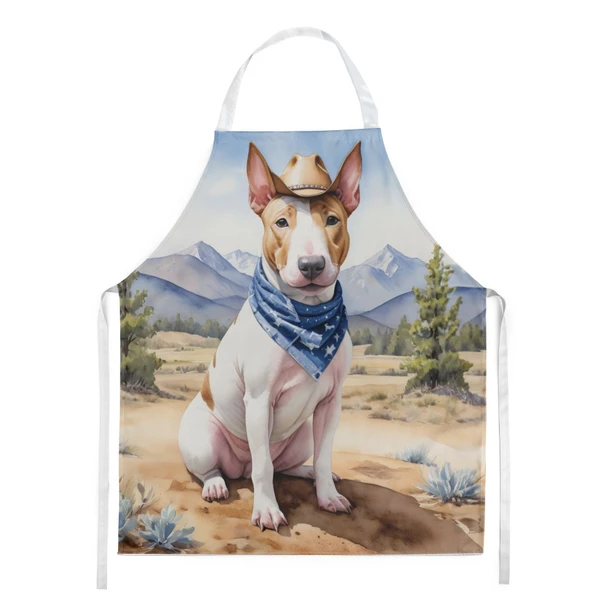 Bull Terrier Cowboy Welcome Cooking Kitchen Apron product image at NuMercy