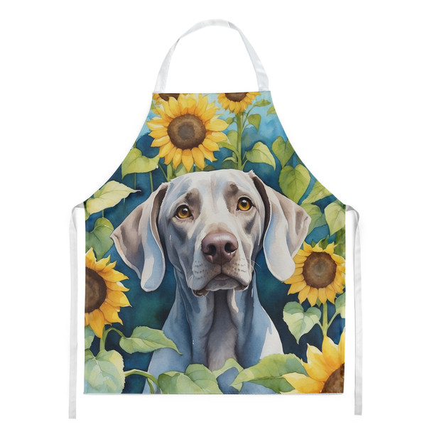 Weimaraner in Sunflowers Cooking Kitchen Apron product image at NuMercy