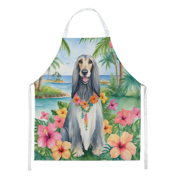 Afghan Hound Luau Cooking Kitchen Apron product image at NuMercy
