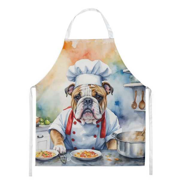 English Bulldog The Chef Cooking Kitchen Apron DAC6242 product image at NuMercy