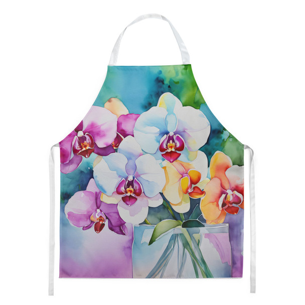 Orchids in Watercolor Cooking Kitchen Apron DAC1600 product image at NuMercy