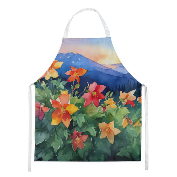Colorado Rocky Mountain Columbine in Watercolor Cooking Kitchen Apron DAC1632 product image at NuMercy