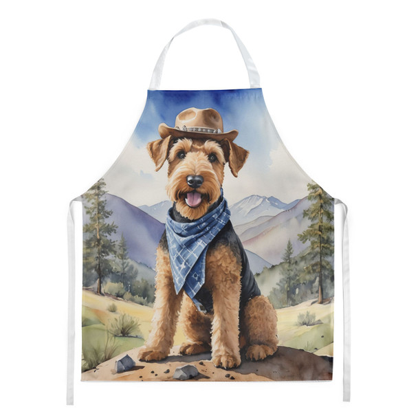 Airedale Terrier Cowboy Welcome Cooking Kitchen Apron product image at NuMercy