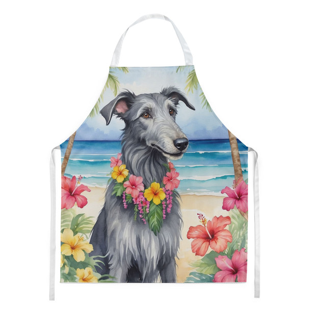Scottish Deerhound Luau Cooking Kitchen Apron product image at NuMercy
