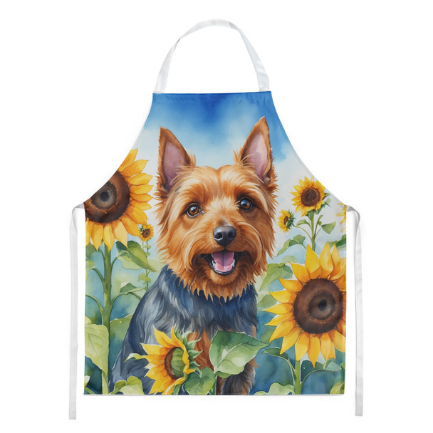 Australian Terrier in Sunflowers Cooking Kitchen Apron product image at NuMercy