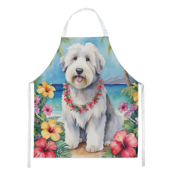 Old English Sheepdog Luau Cooking Kitchen Apron product image at NuMercy