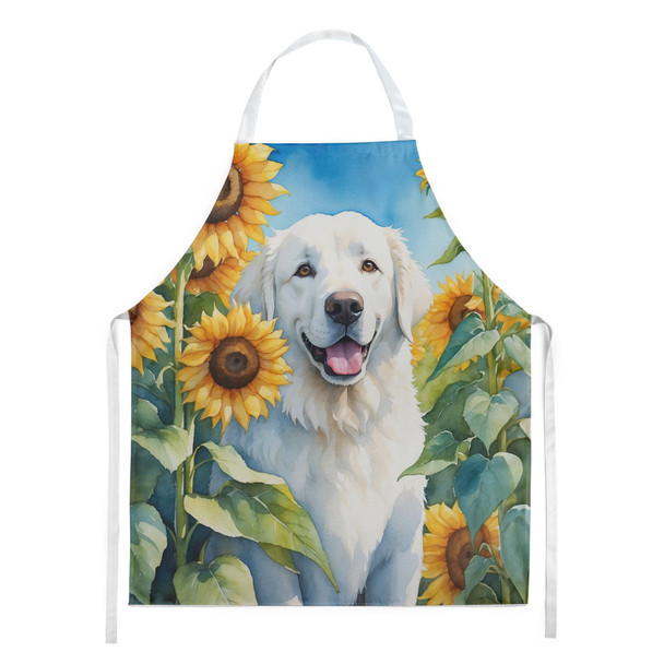 Kuvasz in Sunflowers Cooking Kitchen Apron product image at NuMercy