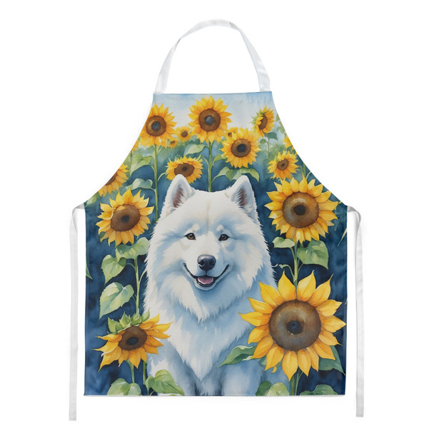 Samoyed in Sunflowers Cooking Kitchen Apron DAC6154 product image at NuMercy