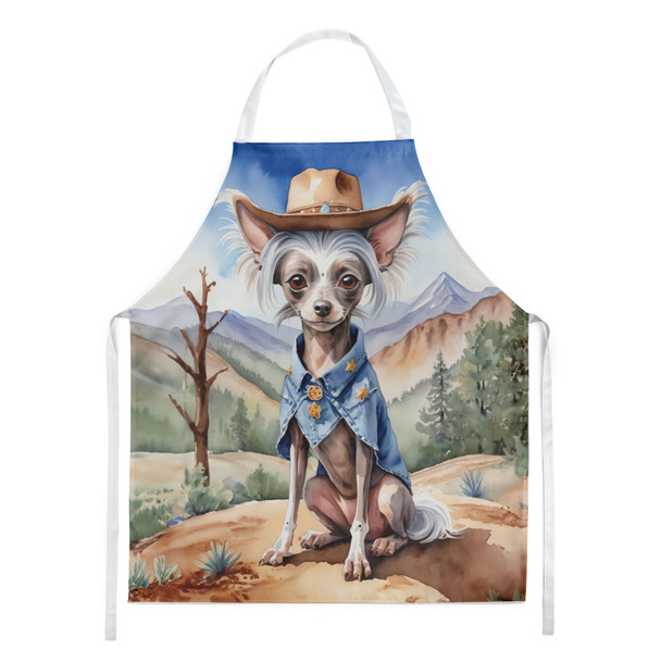 Chinese Crested Cowboy Welcome Cooking Kitchen Apron product image at NuMercy