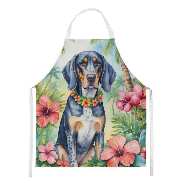 Bluetick Coonhound Luau Cooking Kitchen Apron product image at NuMercy