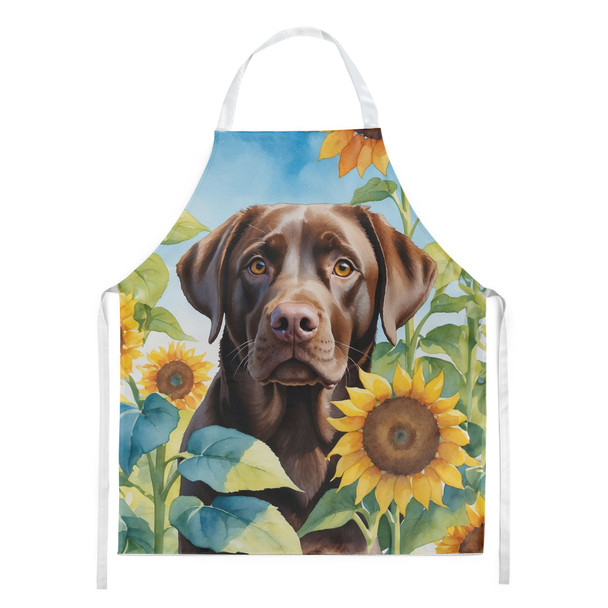Labrador Retriever in Sunflowers Cooking Kitchen Apron DAC6110 product image at NuMercy