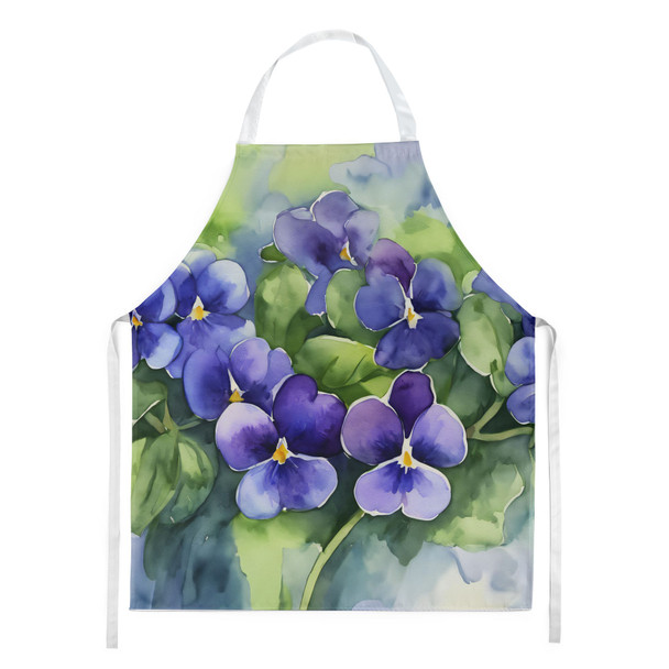 Rhode Island Violets in Watercolor Cooking Kitchen Apron product image at NuMercy
