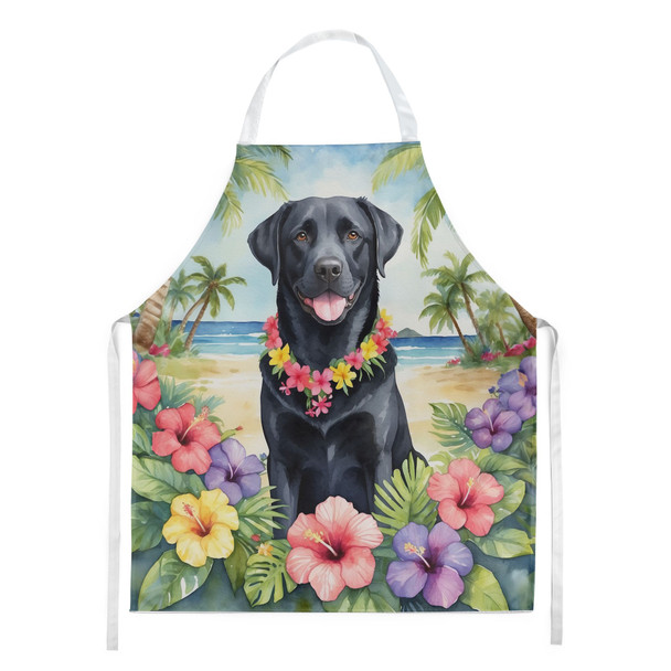 Black Labrador Retriever Luau Cooking Kitchen Apron product image at NuMercy