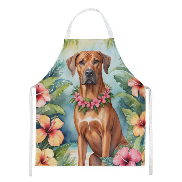 Rhodesian Ridgeback Luau Cooking Kitchen Apron product image at NuMercy