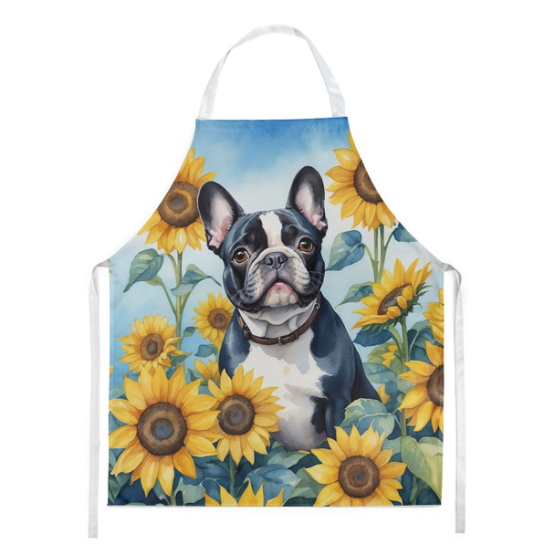 French Bulldog in Sunflowers Cooking Kitchen Apron DAC6082 product image at NuMercy