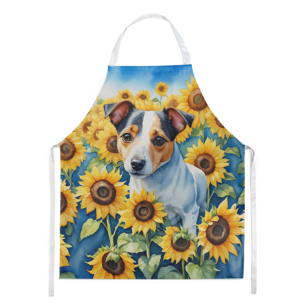 Jack Russell Terrier in Sunflowers Cooking Kitchen Apron product image at NuMercy