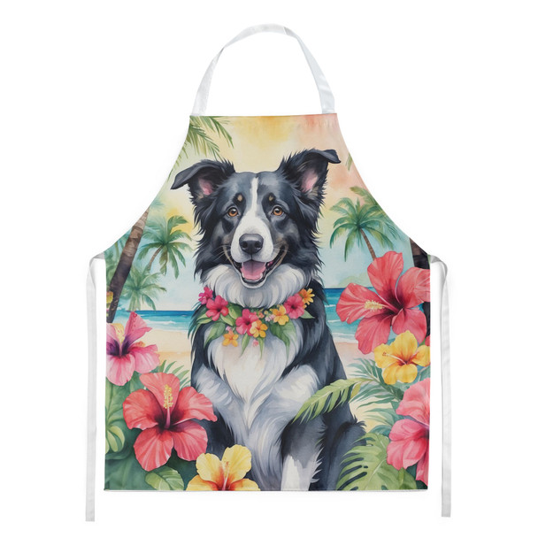 Border Collie Luau Cooking Kitchen Apron product image at NuMercy
