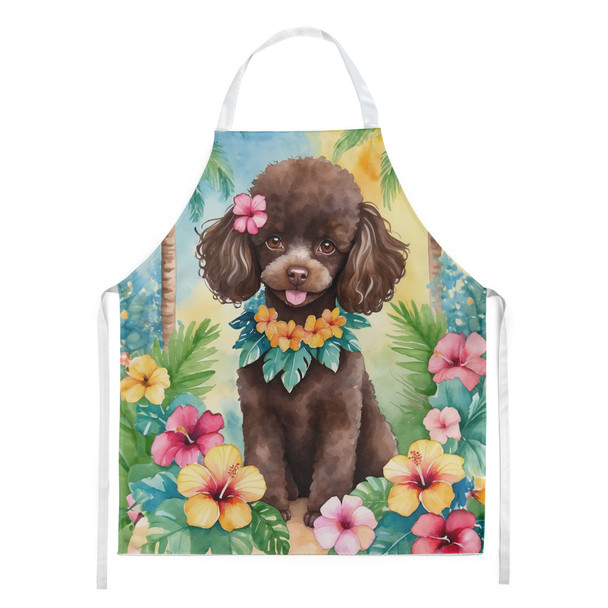 Chocolate Poodle Luau Cooking Kitchen Apron DAC6500 product image at NuMercy