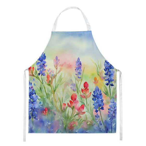 Texas Bluebonnets in Watercolor Cooking Kitchen Apron DAC1708 product image at NuMercy