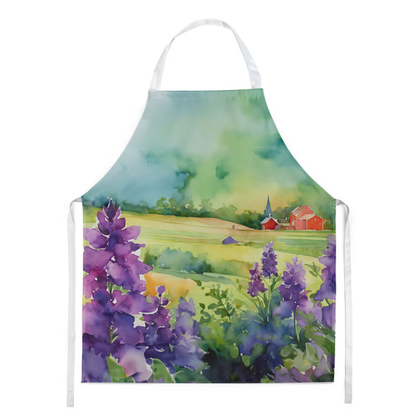 New Jersey Violet in Watercolor Cooking Kitchen Apron DAC1688 product image at NuMercy
