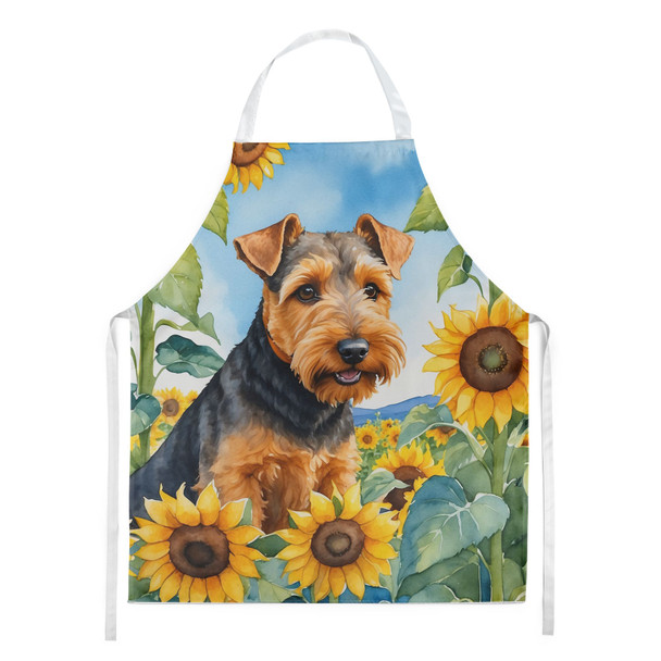 Welsh Terrier in Sunflowers Cooking Kitchen Apron product image at NuMercy